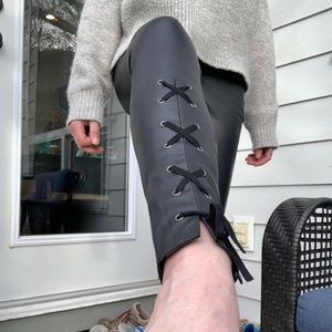 Dex lace up faux leather pants